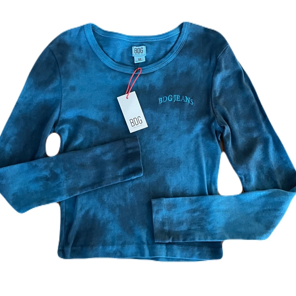 BDG Jeans Blue Tie-Dye Long Sleeve Top
